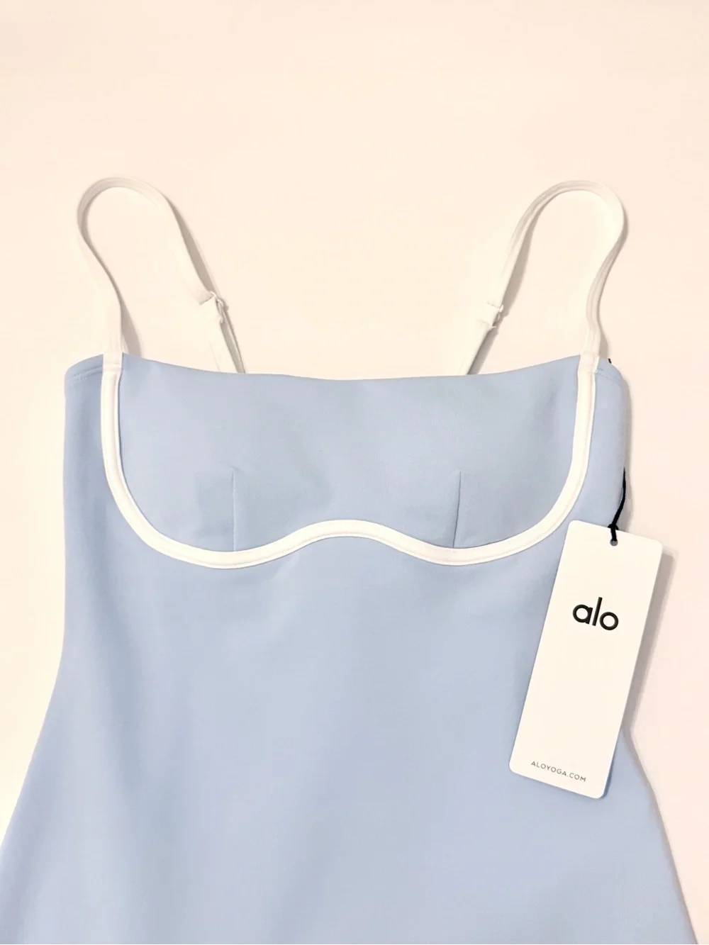 NWT ALO Airbrush Streamlined Dress • Seashell Blue • in Size X-Small • Brand New